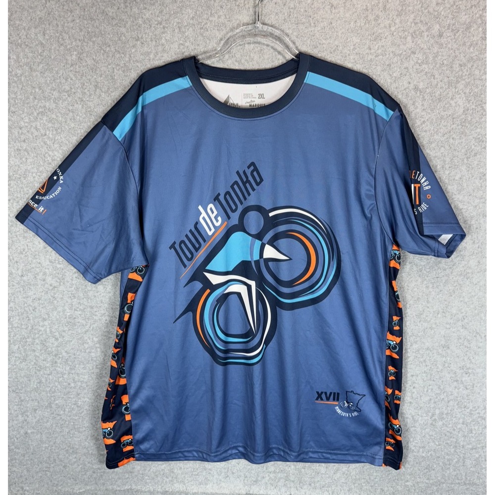 Tour‎ de Tonka Shirt Mens 2XL Blue Cycling Event Minnesota Poly Performance Bike